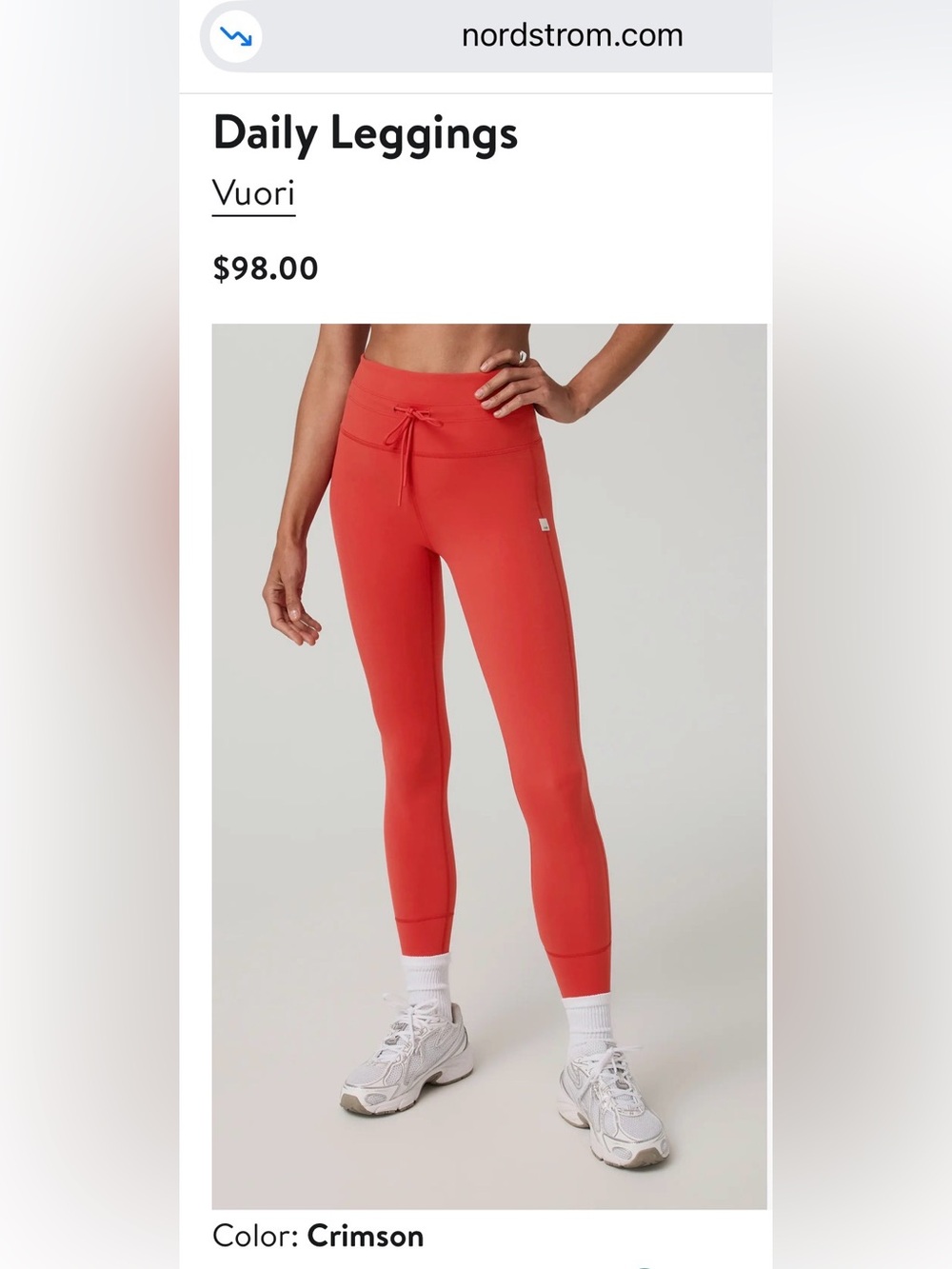 NWT Vuori Daily Legging | Crimson Red | Sz Large - Picture 6 of 11